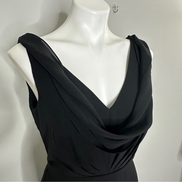 Jenny Packham Sleeveless Cowl-Back Trumpet Gown black NWT 6 - Picture 5 of 8